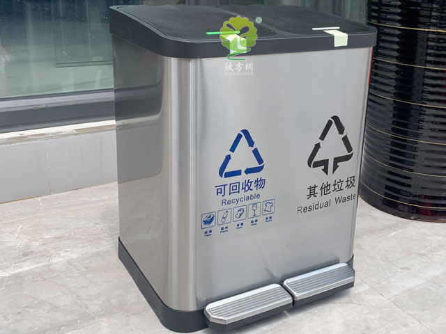 深圳家用分類垃圾箱干濕廚房不銹鋼腳踏密閉環保