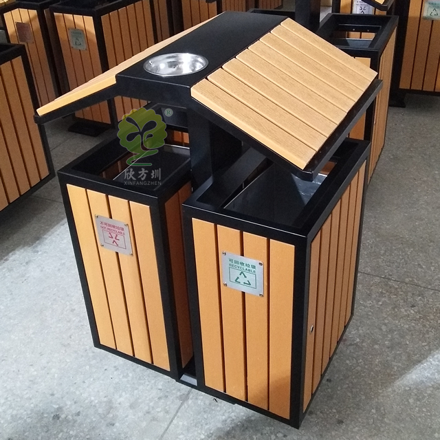 仿屋形分類鋼木垃圾桶 仿屋形分類鋼木垃圾桶